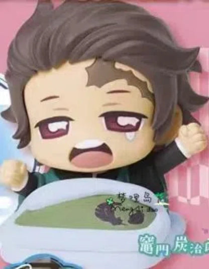 1Pcs Random Style Anime Demon Slayer Q Version sleeping position Action Figure PVC Model doll Toy Desk Decor Rement Gifts boxed