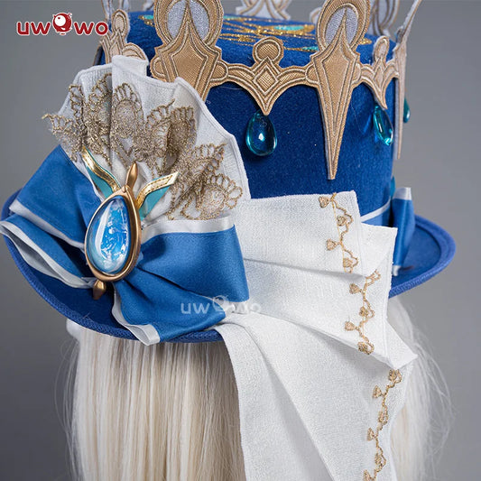 UWOWO Furina Cosplay Hat Genshin Impact Furina Focalors Cosplay Hydro Archon Fontaine Rococo Style Headwear with Acces