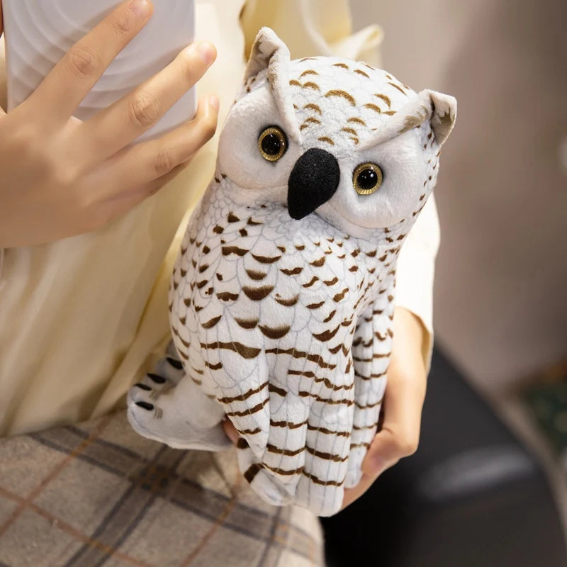 Simulation Owl Plush Toys Soft Stuffed Lifelike Owl Doll Pretty Desktop Pets Funny Children Performance Game Props Birthday Gift