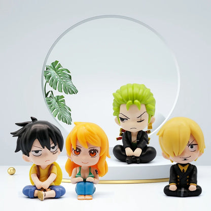 9.5cm ONE PIECE Anime Figure Look Up Luffy/Zoro Action Figure Q Version Kawaii Nami/Sanji Figurine PVC Collection Model Toys
