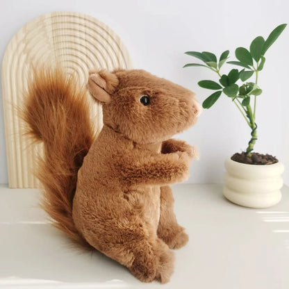 Lifelike Bushy-tailed Squirrel Plush Toy Cute Resourceful Animal Squirrel Stuffed Doll Kawaii Soft Gift For Girl Boy