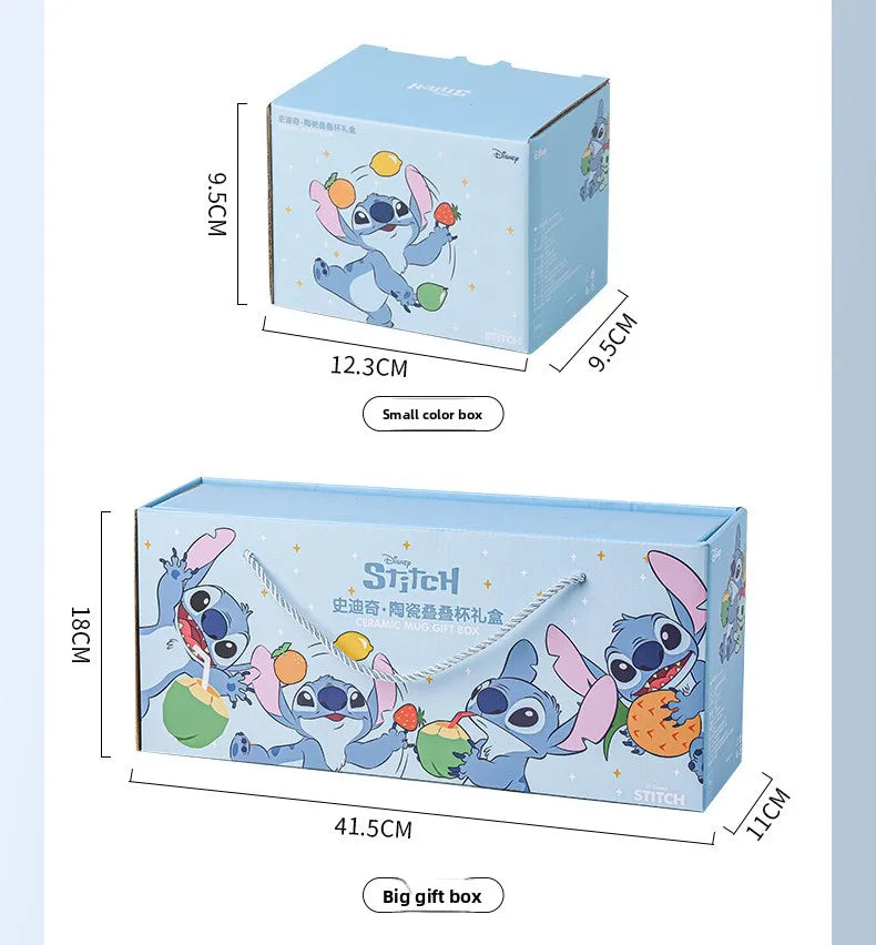 Disney Stitch Mug Office Coffee Cup Stackable Ceramics Mugs High Value Couple Water Cups Student Hot Water Cup Festival Gift