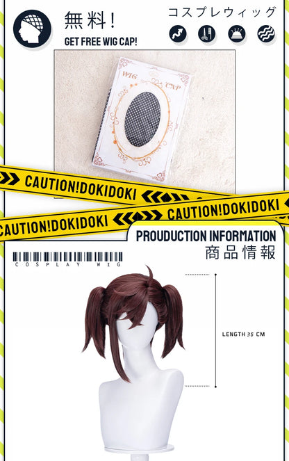 IN STOCK Momo Ayase Wig Anime Dandadan Cosplay DokiDoki Women 38cm Brown Short Hair Ayase Momo Maid Halloween Ear Clips Free Cap