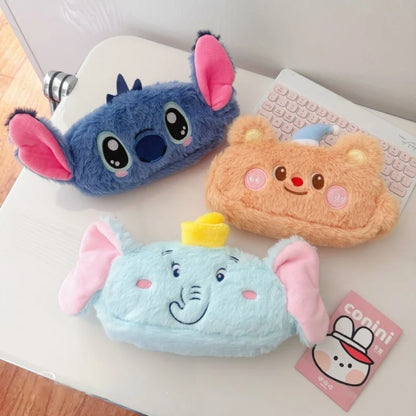 Cartoon My Melody Butter Bear Plush Makeup Bag Cute Anime Pencil Case Large Capacity Student Pencil Case Storage Bag Gifts Girl