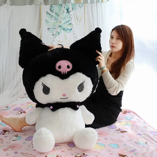 Big Size Sanrio Kuromi Series Plush Toys Kawaii Kuromi Stuffed Dolls Bedside Pillow Bay Window Large Cushion Gift For Kids