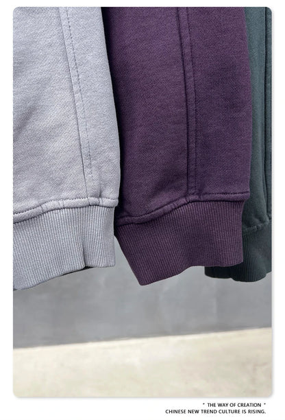 ZODF Retro Winter 370gsm Monkey Washed Hoodies For Man Unisex Oversized Off Shoulder 100% Cotton Hooded Coats Pullovers HY1136