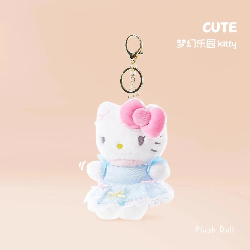 Genuine Sanrio Hello Kitty Cute Girl Keychain Car School bag Pendant Kids Plush Toys Keyring Plushier Birthday Christmas Gift