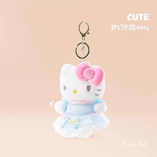 Genuine Sanrio Hello Kitty Cute Girl Keychain Car School bag Pendant Kids Plush Toys Keyring Plushier Birthday Christmas Gift