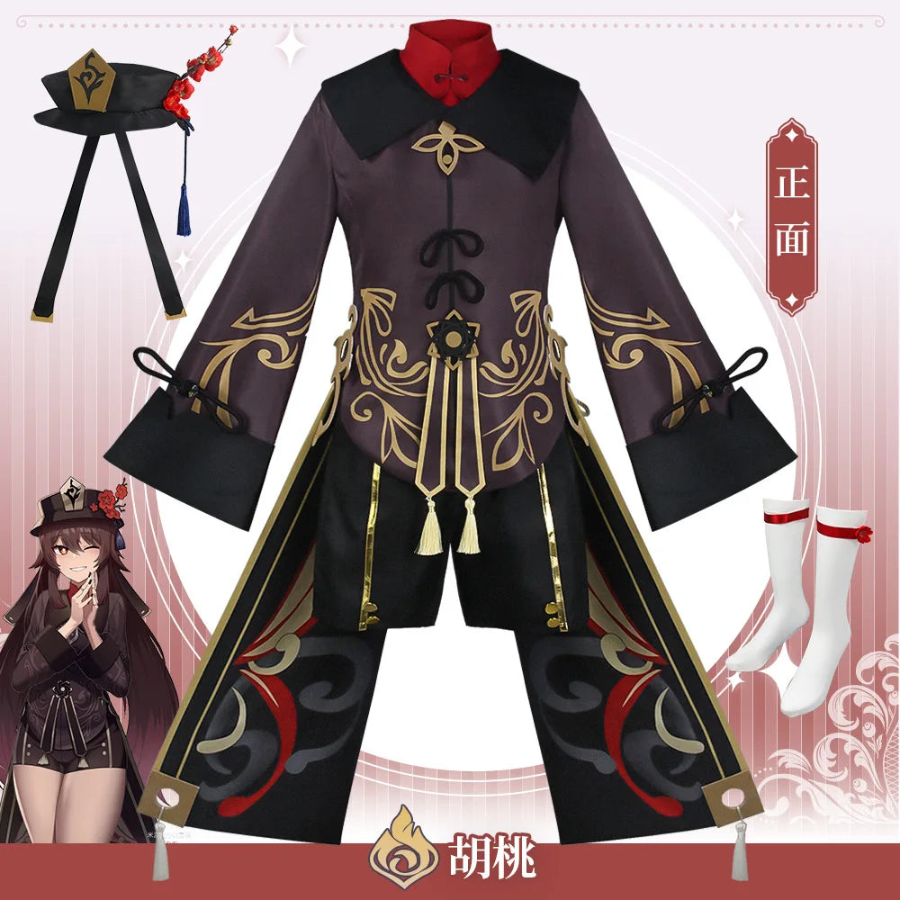 CosZtkhpCN Hu Tao Cosplay Costume Adult Polyester Set