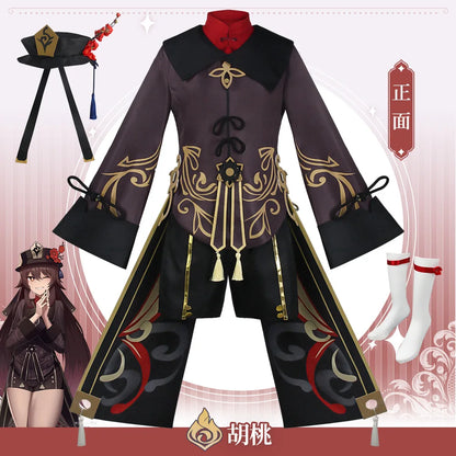 CosZtkhpCN Hu Tao Cosplay Costume Adult Polyester Set