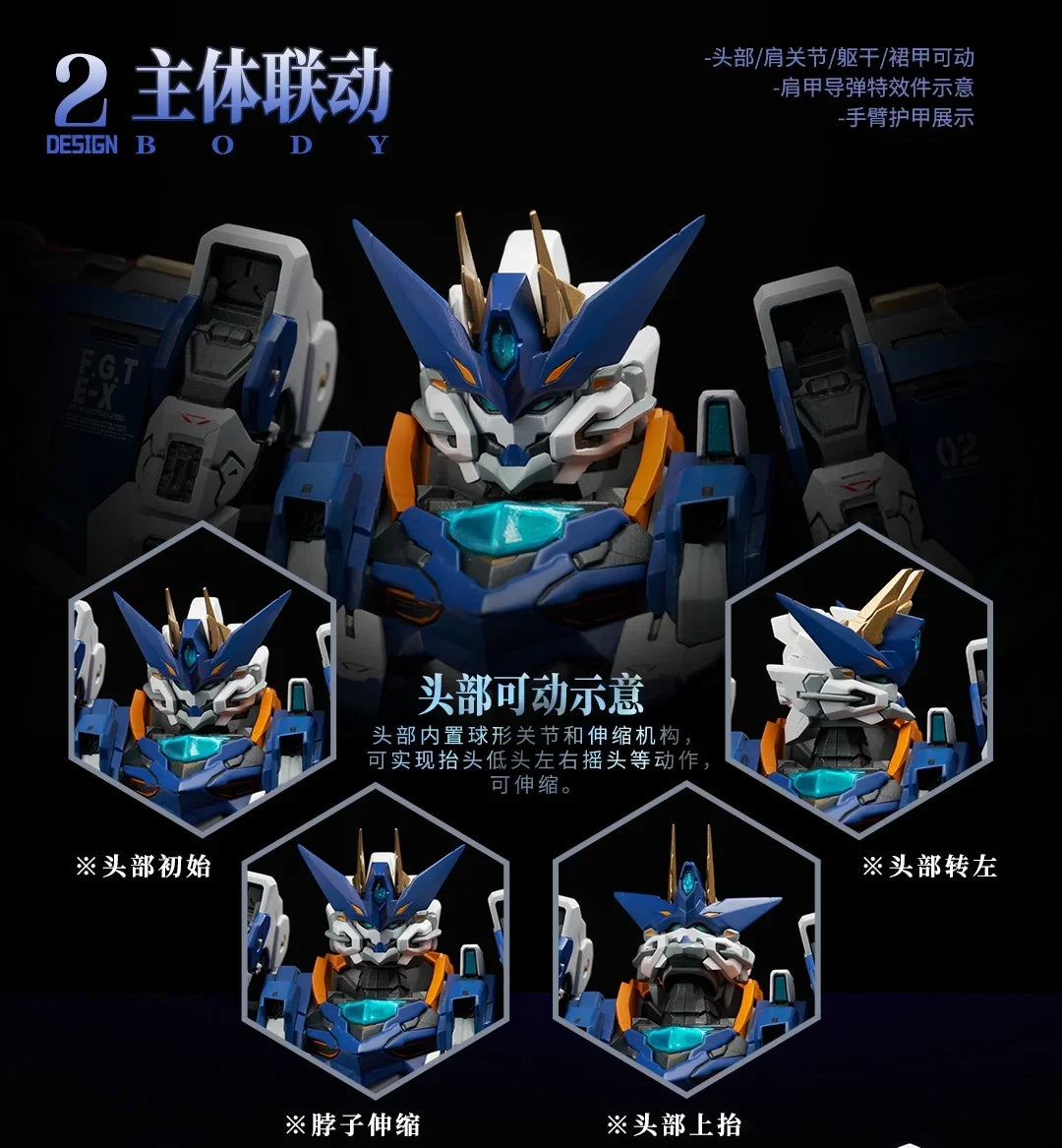 1/72 Crystal Envoy No.02 Mecha Wolf Warrior Mega Series Action Figure High Detail  Figurine Desktop Decor Assembly Model Boy Toy