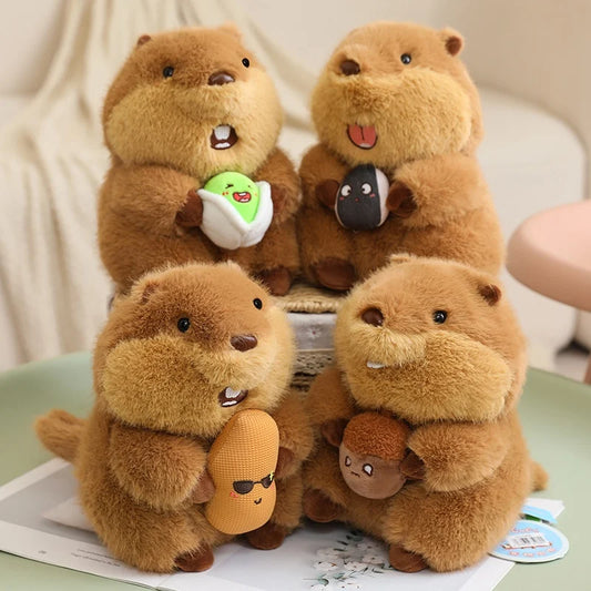 22cm Holding Nut Groundhog Plushies Cute Cartoon Marmot Soft Toy Tubby Animal Plush Groundhog For Girl Boy Present