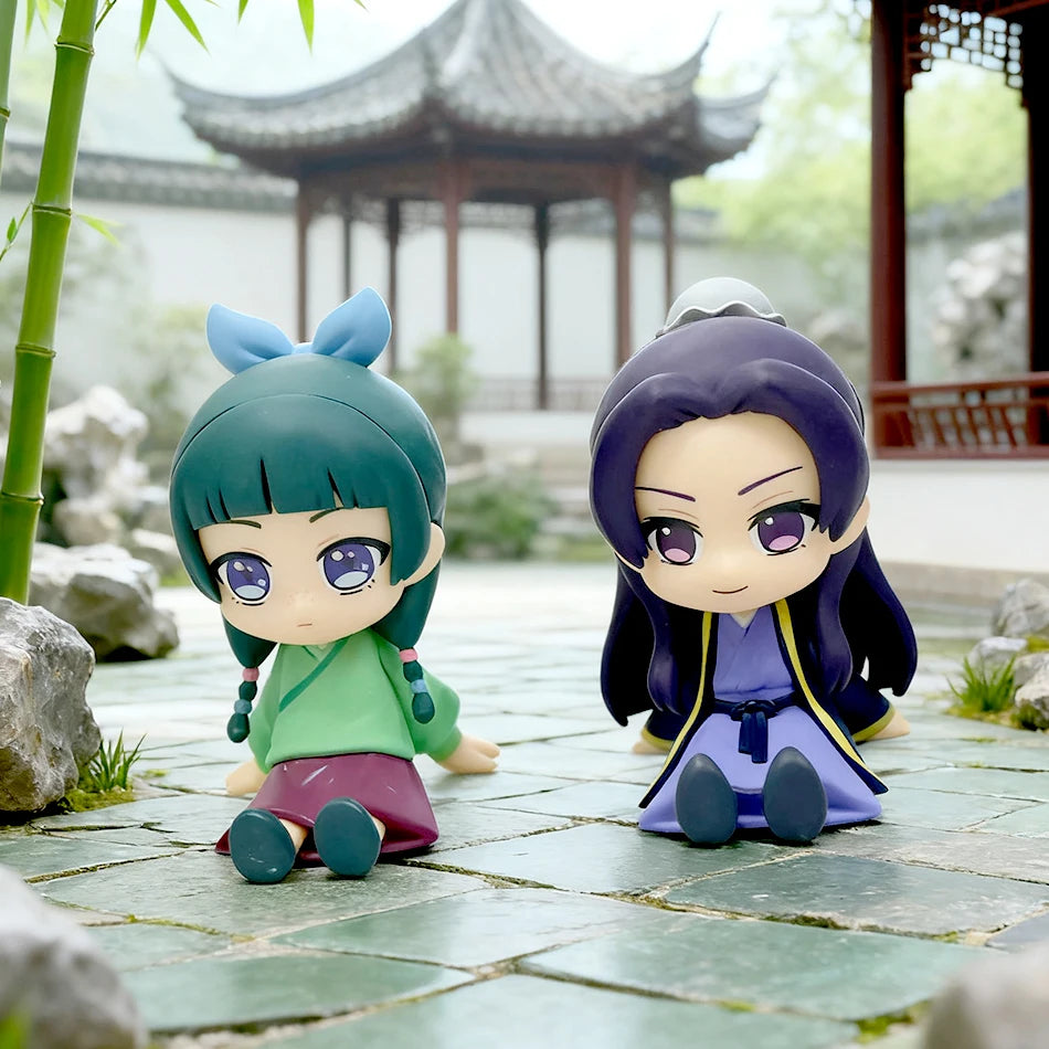 In Stock The Apothecary Diaries Maomao Jinshi Mini Figure Anime Periphery Kawaii Sitting Toys Desktop Car Ornaments Model Gifts