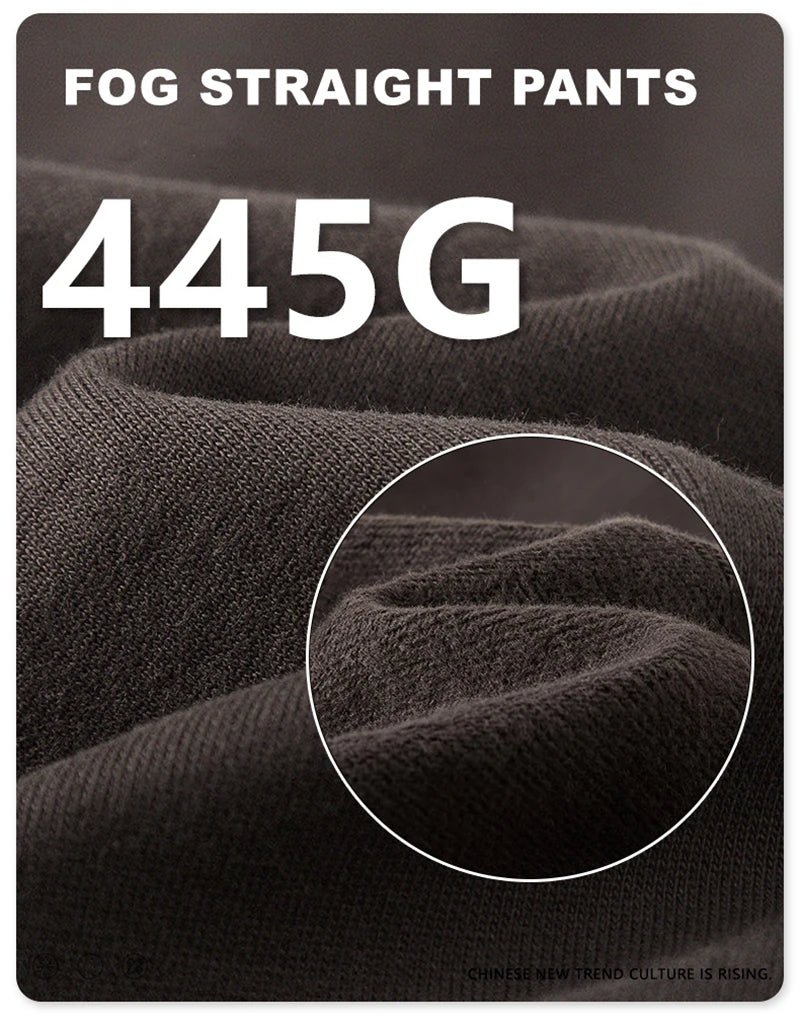 ZODF New 2025 Autumn Men's 445GSM Sweatpants Unisex High Street Soft Knitted Straight Pants Brand Streetwears Tracksuits HY0382