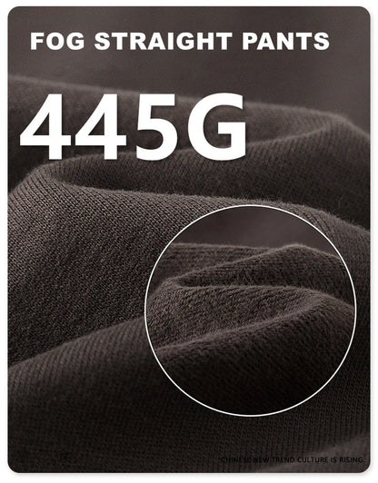 ZODF New 2025 Autumn Men's 445GSM Sweatpants Unisex High Street Soft Knitted Straight Pants Brand Streetwears Tracksuits HY0382