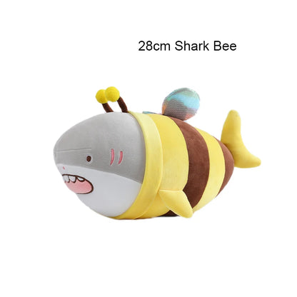 ZU Cute Flower Face Honey Bee Plush Toy Lovely Shark & Bee Caterpillar Ladybug Stuffed Soft Dolls Gift for Girl Boy Home Decor