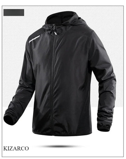 2025 Running Jacket Autumn Reflective Hooded Gradient Color Sportswear Breathable Men and Women Jogging Coat