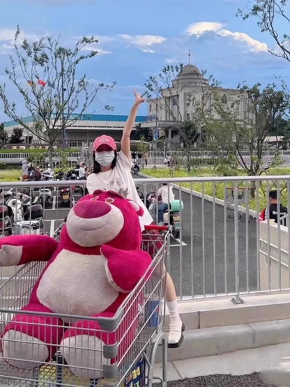 120cm Large Big Size Disney Lotso Cartoon Anime Plush Stuffed Doll Room Kawai Plushies Pillow Ornaments Children's Holiday Gifts