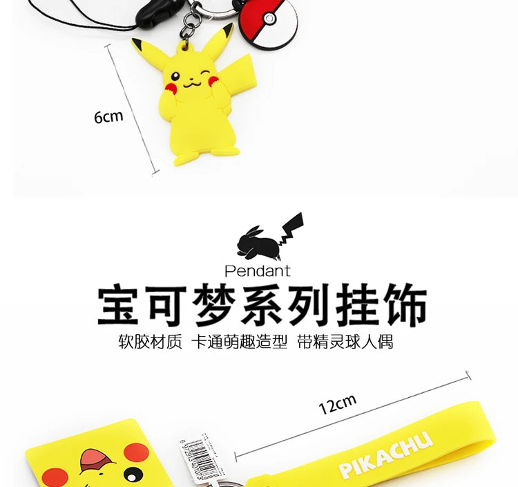 Genuine Pokemon Action Figure Pikachu Keychain Squirtle Bulbasaur Charmander Psyduck Keyring Backpack Pendant Model Toy Kid Gift