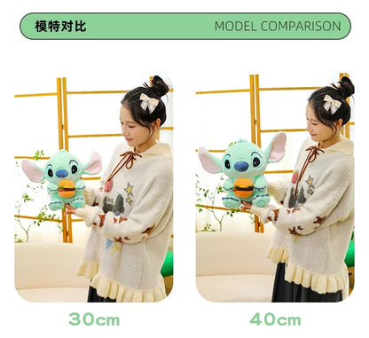 New 30/50cm Disney Kawaii Burger Stitch Plush Toy Cartoon Anime Needle Cute Sleeping Pillow Plush Doll Girl Holiday Gift