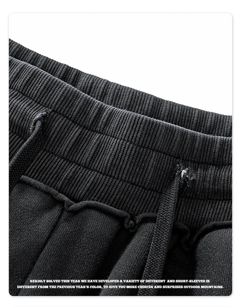 ZODF Retro High Street 420gsm Cotton Straight Pants For Man Unisex Loose Fit Distressed Sport Trousers Sweatpants HY0051