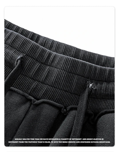 ZODF Retro High Street 420gsm Cotton Straight Pants For Man Unisex Loose Fit Distressed Sport Trousers Sweatpants HY0051