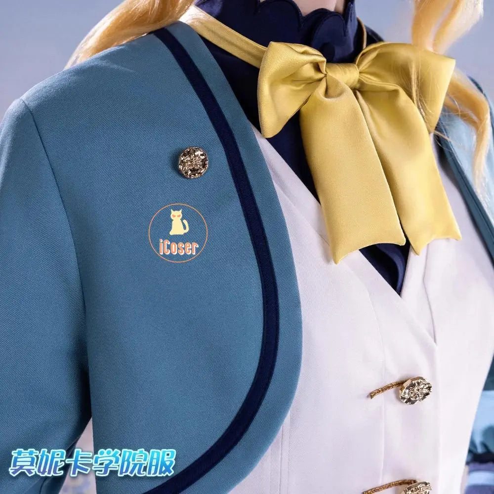 Anime Secrets of The Silent Witch Monica Everett Cosplay Costume Dress College Uniform Headwear Halloween Party for Women Girls