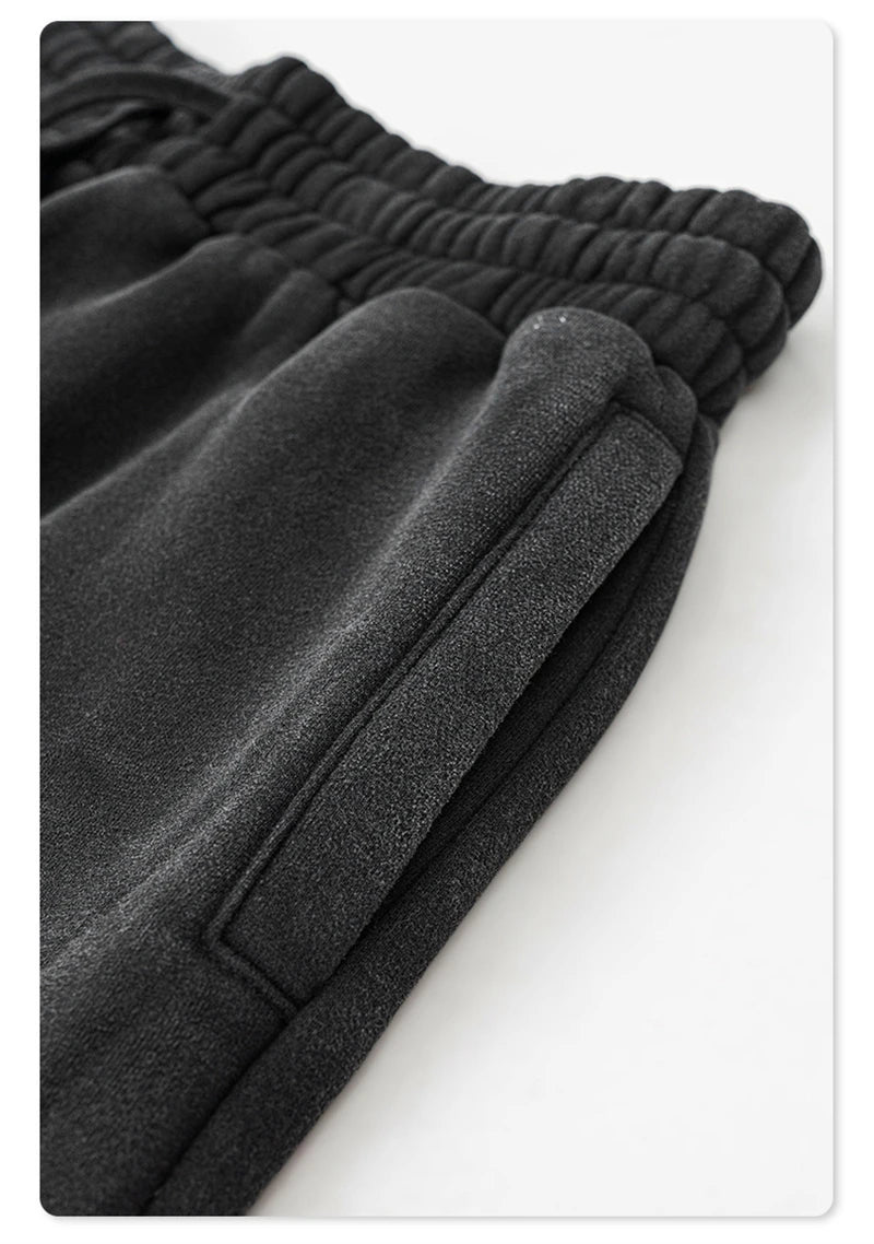 ZODF Fashion 2024 Winter Patches Fleece Straight Pants Retro Unisex Loose Washed 305gsm Warm Soft Trousers Brand Bottoms HY0872