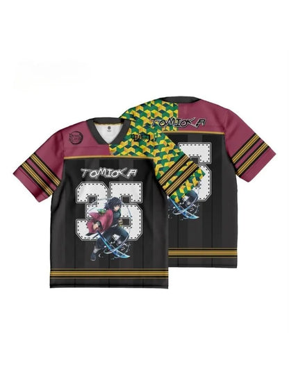 Demon Slayer Giyu Tomioka Anime Series Number 35 Jersey Oversize Kpop Baseball Hockey Outfit T-shirt Daily Unisex Tops Tees