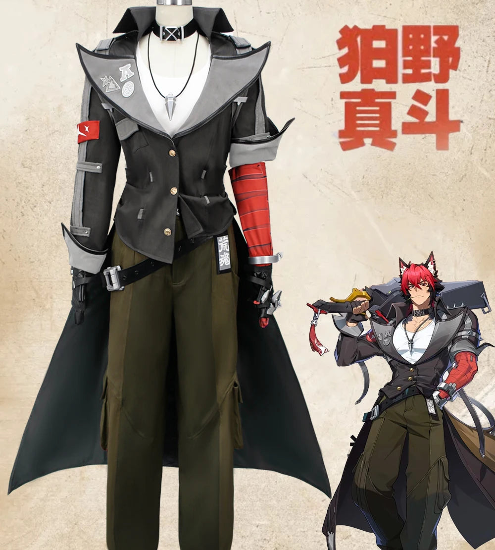 Zenless Zone Zero Komano Manato Cosplay Costume Wig Uniform Ears Spook Shack Halloween Party for Women Men Girls Role Play Props