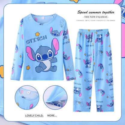 Toddler Girl Pajamas Sets for Boys Pijamas Long Sleeve Pink Strawberry Bear Stitch Children Pyjamas