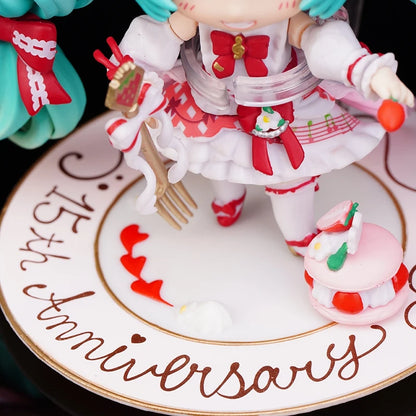 10cm/3.94in #1939 Hatsune Miku Anime Figure 15th Anniversary Strawberry Miku Action Figure #1940 Miku Collection Model Doll Toys