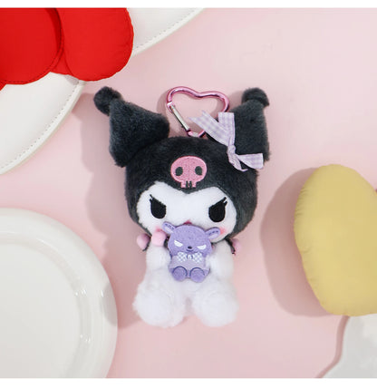 Genuine Sanrio Hello Kitty Kuromi Melody Pachacoo Cinnamoroll Stuffed Toy Pendant Cute Plush Toys Keyring Keychain Birthday Gift