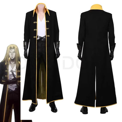 Alucard Cosplay Costume Game Castlevania Cosplay【S-2XL】DokiDoki-R Black Suit Men Cosplay Christmas Alucard Cosplay Plus Size