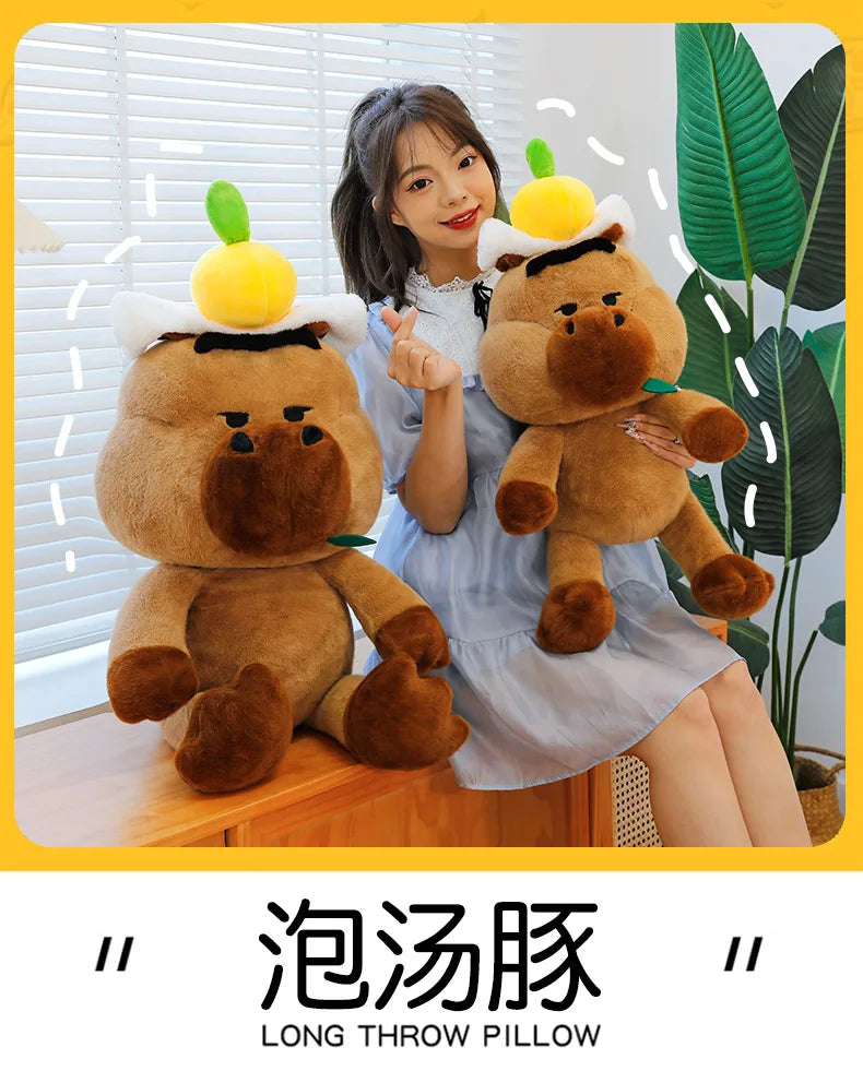 Capybara Plush Toy Stuffed Animal for Kids Birthday Christmas Gift Soft Cuddly Doll Comforter Wholesale Cute Capybara Pillow