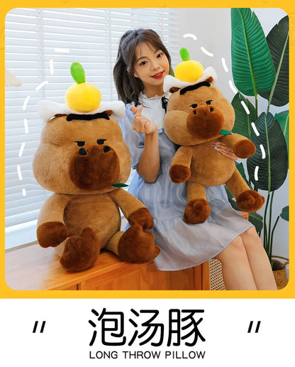 Capybara Plush Toy Stuffed Animal for Kids Birthday Christmas Gift Soft Cuddly Doll Comforter Wholesale Cute Capybara Pillow