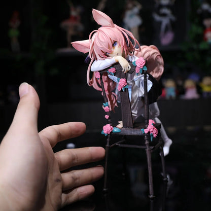 New Rabbit Flova Bunny Girl Kneeling Supporting Pose Pvc Action Figure Trendy Toy Bishoujo Desktop Model Birthday Gift Toys