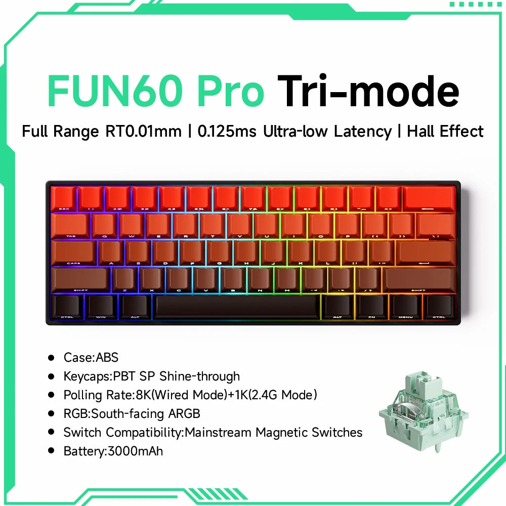 Akko MonsGeek FUN68 & FUN60 PRO&MAX HE Magnetic 60% 65% Gaming Keyboards Rapid Trigger 8K Custom Keyboard for Esports