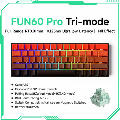 Akko MonsGeek FUN68 & FUN60 PRO&MAX HE Magnetic 60% 65% Gaming Keyboards Rapid Trigger 8K Custom Keyboard for Esports