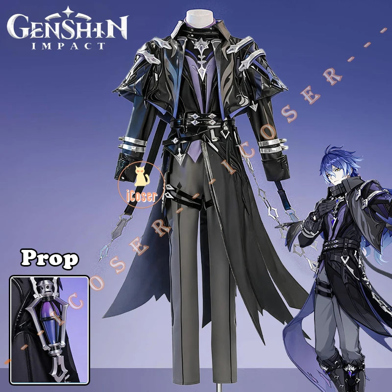 Genshin Impact Kyryll Chudomirovich Flins Cosplay Costume Wig Uniform Outfit Carnival Halloween Party for Women Men Role Play