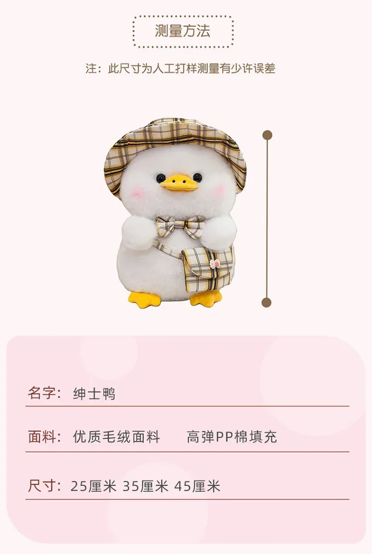 New 25/35/45cm Kawaii Cute Gentleman Duck Plush Toy Children's Pillow Doll Interior Decoration Boys and Girls Birthday Gifts