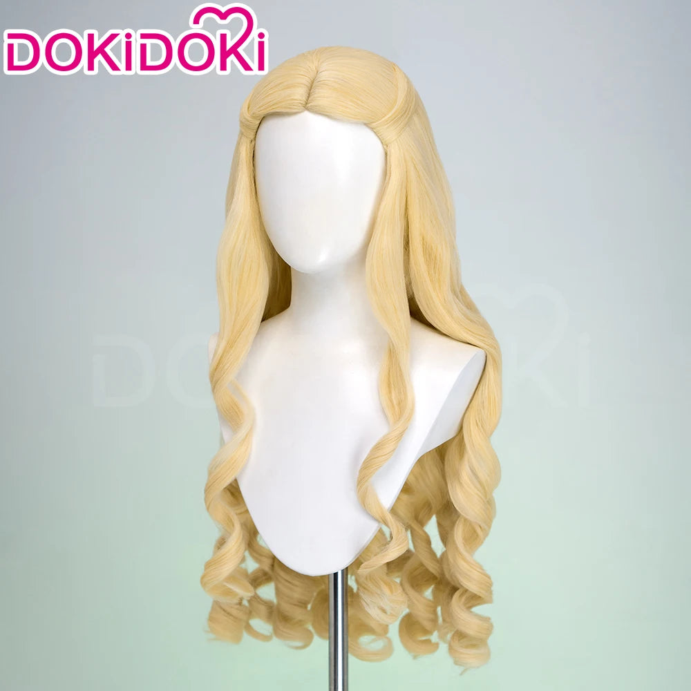 Women Princess Wig Anime DokiDoki Women Long 80cm Golden Curls Hair Christmas Princess Cosplay High Heat Resistant Free Cap Wig