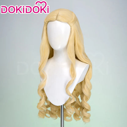 Women Princess Wig Anime DokiDoki Women Long 80cm Golden Curls Hair Christmas Princess Cosplay High Heat Resistant Free Cap Wig