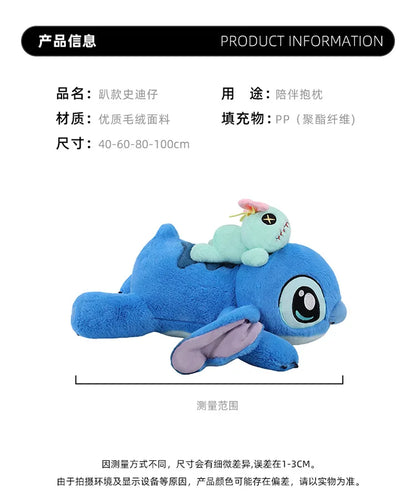 60/80/100cm Big Size Stitch Disney Anime Plush Stuffed Doll Kawaii Room Decoration Plushies Children's Pillow Holiday Gift