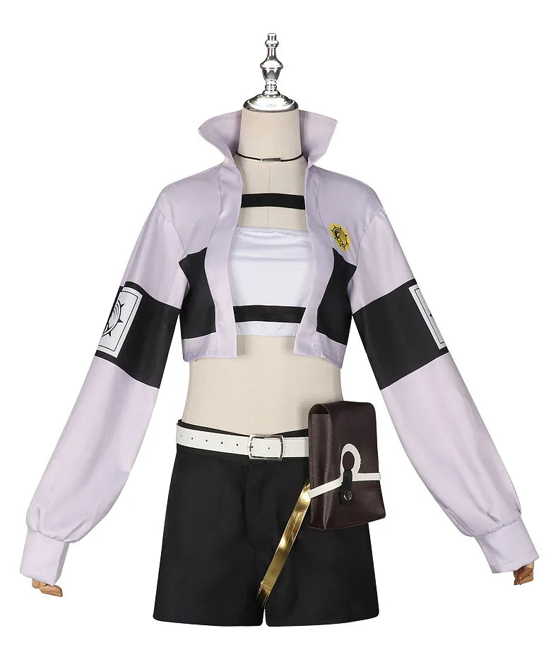 Anime Gachiakuta Riyo Reaper Cosplay Costume Uniform Jacket Short Necklace Akuta Cleaners Halloween Party for Women Girls Props