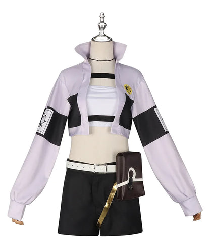 Anime Gachiakuta Riyo Reaper Cosplay Costume Uniform Jacket Short Necklace Akuta Cleaners Halloween Party for Women Girls Props
