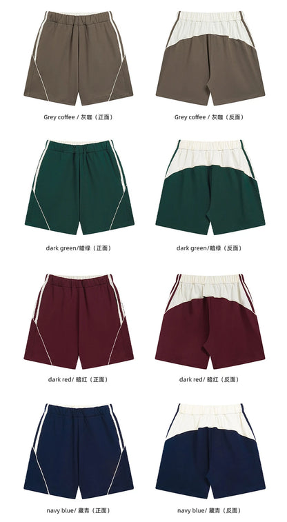 ZODF Fashion Men Summer 250gsm Patchwork Shorts Unisex High Street Loose Fit Quick Dry Sport Shorts Brand Streetwears HY1049