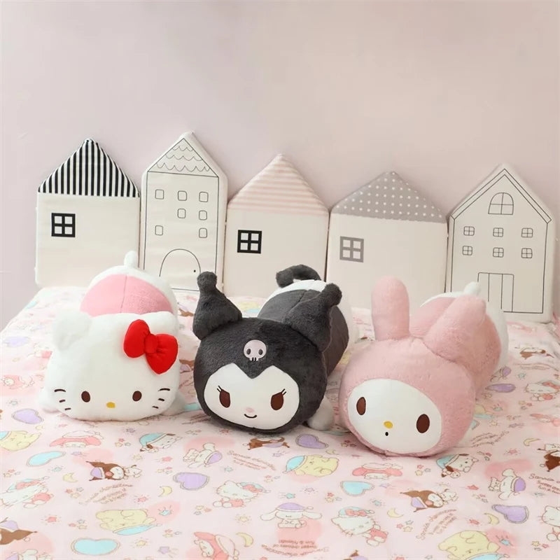 Lovely Kuromi Hello Kitty Melody Long Pillow Back Cushion Stuffed Anime Japanese Style Leg Pillow Sofa Bed Long Cushion Girl