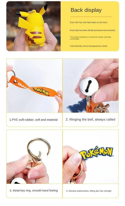 Pokemon Keychain Pikachu Bulbasaur Jigglypuff Anime Action Figure Toys Kawaii Souvenir Psyduck Doll Gift for Kids Birthday Party