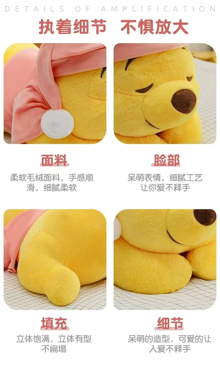 35CM-80CM New Disney Winnie The Pooh Plush Toy Cute Cartoon Bear Stuffed Doll Soft Anime Pillow Kawaii Souvenir Birthday Gift